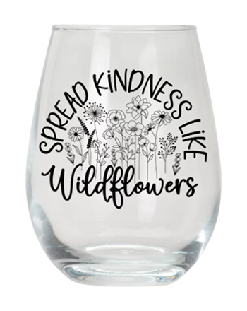 Wildflowers Wine Glass